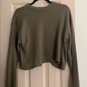 Cropped Open Back Crewneck Sweatshirt
